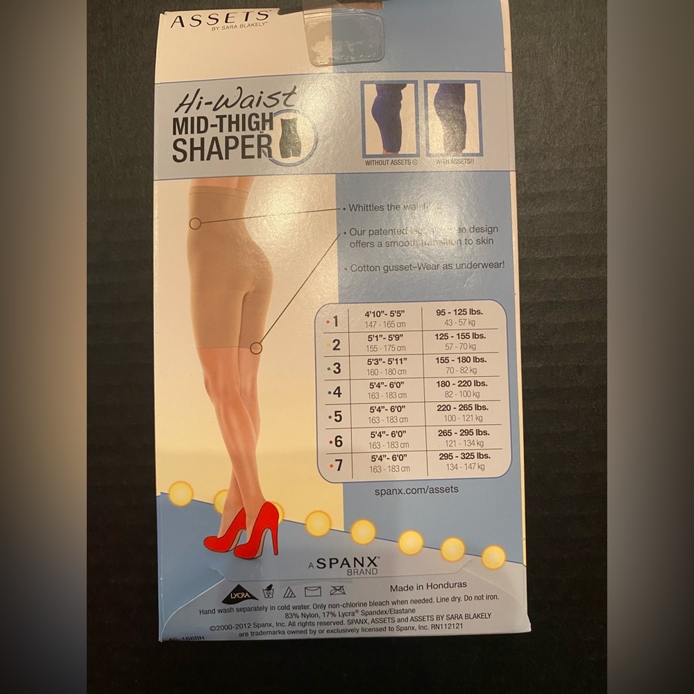 2 Pair Assets Hi-Waist Mid-Thigh Shaper Size 2‎ Nude Underwear Spanx - Picture 4 of 5